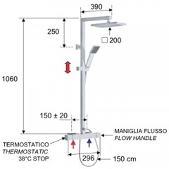 Душевая система Remer Qubika Thermo QT37 термостат