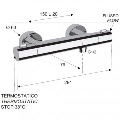 Смеситель для душа Remer Elegance EQ31 термостат