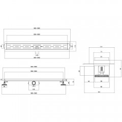 Трап душевой Esbano Meta M-TILE-70SG