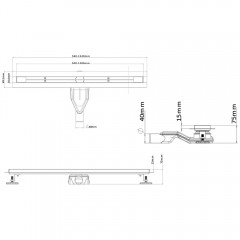 Трап душевой Esbano Slim S-LINE-60MC