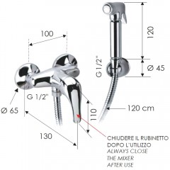 Смеситель с гигиеническим душем Remer Cento C33REL