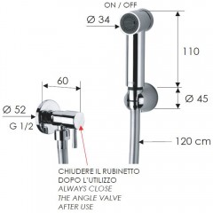 Кран угловой с гигиеническим душем Remer 332EURM