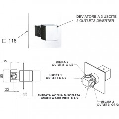 Переключатель встраиваемый Remer Qubika Q93DEV3