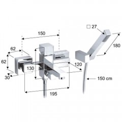 Смеситель для ванны Remer Square S02