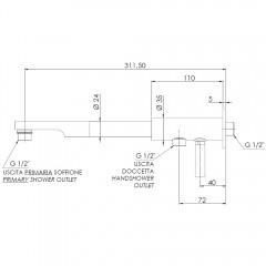 Держатель верхнего душа Remer N348ND20