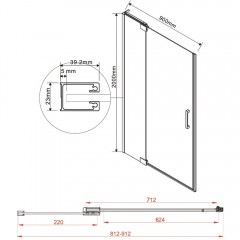 Душевая дверь Vincea Extra VDP-1E8090CGB