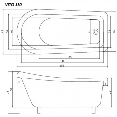 Ванна акриловая Cerutti Vito 150 CT9320