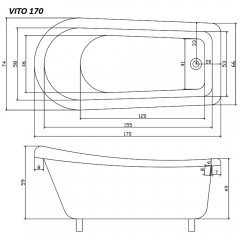 Ванна акриловая Cerutti Vito 170 CT9321