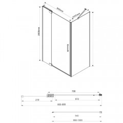 Душевое ограждение Vincea Extra VSR-1E809010CL