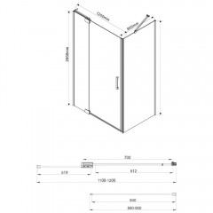 Душевое ограждение Vincea Extra VSR-1E111290CL