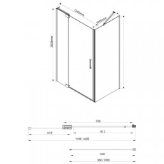 Душевое ограждение Vincea Extra VSR-1E111210CL