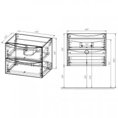 Тумба с раковиной Vincea Mia 600 V.Oak