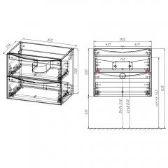 Тумба с раковиной Vincea Mia Slim 800 V.Oak