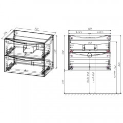 Тумба с раковиной Vincea Mia Slim 900 R.Wood