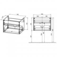 Тумба с раковиной Vincea Chiara 600 T.Oak