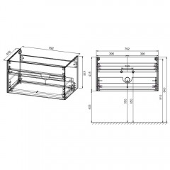 Тумба с раковиной Vincea Chiara 800 R.Oak