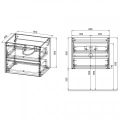 Тумба под раковину Vincea Gio 600 N.Oak VMC-2G600NO