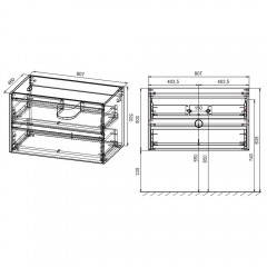 Тумба с раковиной Vincea Gio 800 R.Oak