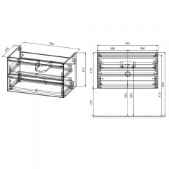 Тумба с раковиной Vincea Luka 800 R.Oak