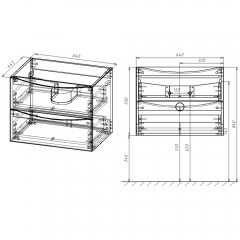 Тумба с раковиной Vincea Mia 650 V.Oak