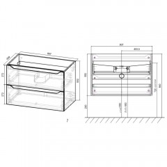 Тумба под раковину Vincea Norma 800 R.Wood VMC-2N800RW