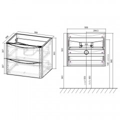 Тумба с раковиной Vincea Paola 600 Beton