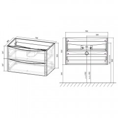 Тумба с раковиной Vincea Paola 800 Beton