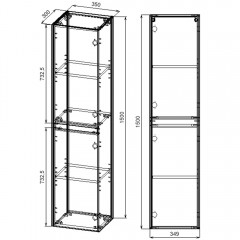 Пенал Vincea Chiara 350 R.Oak VSC-2CL150RO