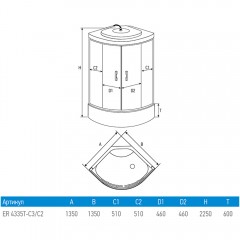 Душевая кабина Erlit ER4335T-C2