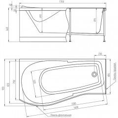 Ванна акриловая Alex Baitler Orta 170x92 L