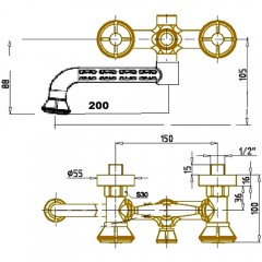 Душевая система Bronze de Luxe Royal 10121PR