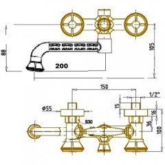 Душевая система Bronze de Luxe Royal 10121PF