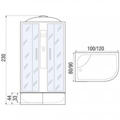 Душевая кабина River Desna XL 120/90/44 МТ L