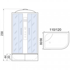 Душевая кабина River Dunay XL 120/90/44 TH R