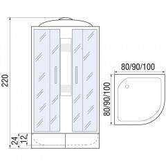 Душевая кабина River Nara Light XL 90/24 MT