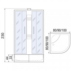 Душевая кабина River Nara Б/К XL 100/44 MT