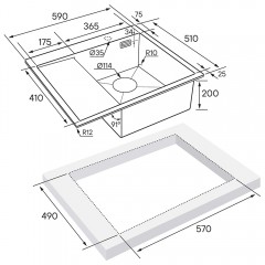 Мойка кухонная Paulmark Alster PM825951-BGR