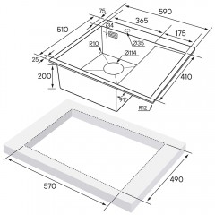 Мойка кухонная Paulmark Alster PM825951-BSL