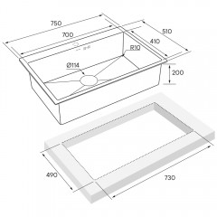 Мойка кухонная Paulmark Vast PM217551-BS