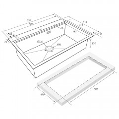 Мойка кухонная Paulmark Vast-Pro PM707551-GM