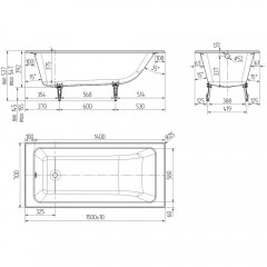 Ванна чугунная Delice France Parallel 150x70 DLR220503-AS