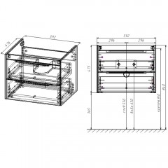 Тумба под раковину Vincea Chiara 2D 600 N.Oak VMC-2C2600NO