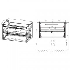 Тумба с раковиной Vincea Chiara 2D 800 R.Oak