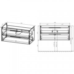 Тумба под раковину Vincea Chiara 2D 1000 G.Stone VMC-2C2100GS