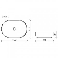 Раковина накладная Ceramica Nova Element CN6047MH