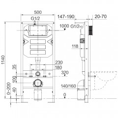 Инсталляция Ceramica Nova Envision + унитаз Play CN3001_1002M_1000