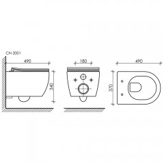 Инсталляция Ceramica Nova Envision + унитаз Play CN3001_1002M_1000