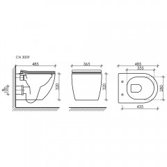 Инсталляция Ceramica Nova Envision + унитаз Forma CN3009_1001CH_1000