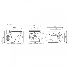 Инсталляция Ceramica Nova Envision + унитаз Balearica CN6000_1002W_1000