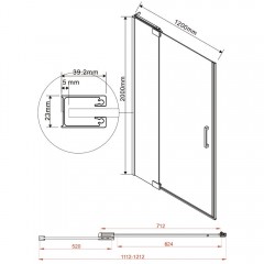 Душевая дверь Vincea Extra VDP-1E1112CLGM